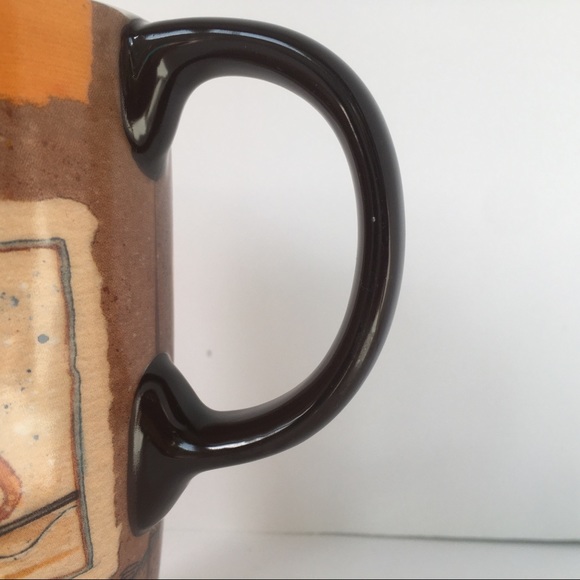 Fishing mug cypress tall 6" tackle box fish pole beige brown coffee cup - Picture 14 of 15